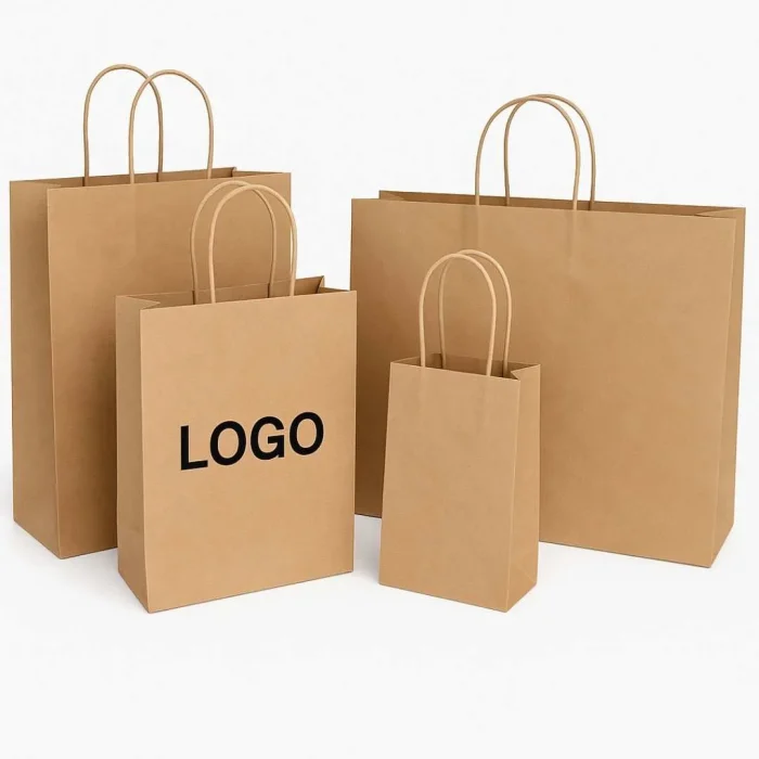 Kraft Çanta Burgu Saplı Baskılı Karton Poşet