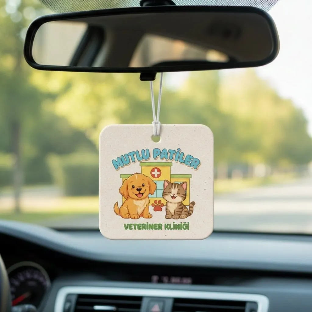 Veteriner Kliniği Logo Baskılı Oto Kokusu